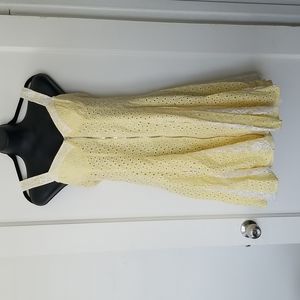Betsey Johnson yellow eyelet dress, size 10